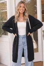 Open Front Sweater Cardigan with Relaxed Patch Pockets