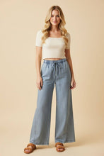 Drawstring Wide Leg Denim Pants