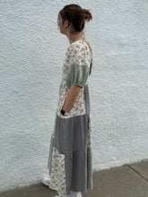 Patchwork Print Cotton Gauze Mineral Wash Maxi Dress