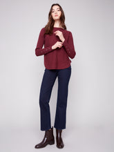 Round Hem Sweater- Cabernet