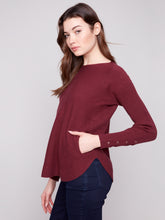 Round Hem Sweater- Cabernet