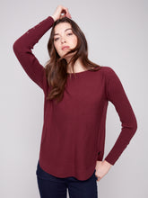 Round Hem Sweater- Cabernet