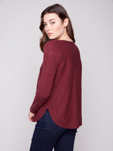 Round Hem Sweater- Cabernet
