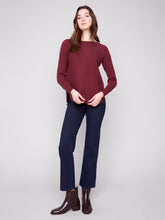 Round Hem Sweater- Cabernet