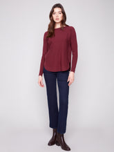 Round Hem Sweater- Cabernet