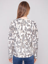 Printed Reversible Crew Neck Drop Shoulder Sweater- Spruce Smudge