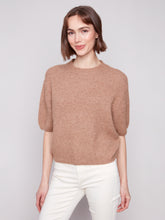 Elbow Sleeves Balloon Shape Sweater- Sesame