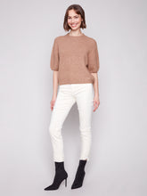 Elbow Sleeves Balloon Shape Sweater- Sesame