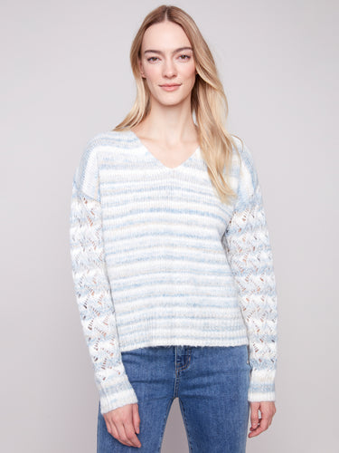 Space Dye Yarn Sweater- Iris