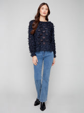 Fancy Chiffon Blouse- Navy