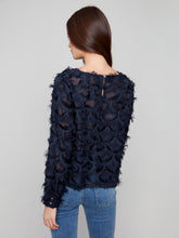 Fancy Chiffon Blouse- Navy
