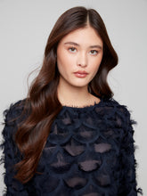 Fancy Chiffon Blouse- Navy