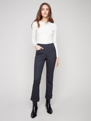 Rolled Cuff Pants- Navy