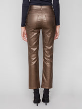Slim Leg Metallic Wax Twill Pants- Copper