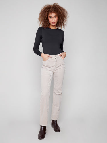 Straight Leg Corduroy Pants- Oat