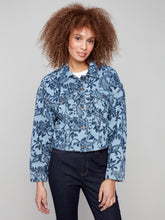 Cropped Jacquard Denim Jacket