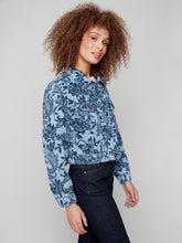 Cropped Jacquard Denim Jacket