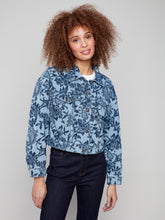 Cropped Jacquard Denim Jacket