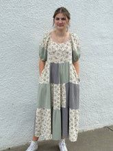 Patchwork Print Cotton Gauze Mineral Wash Maxi Dress
