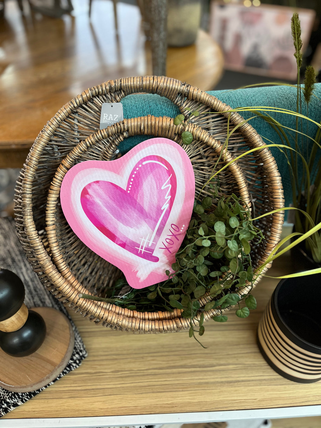 Mini Watercolor Heart Garden Stake