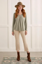 V-Neck Top with Front Pleat
