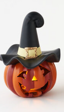 Lighted Jack-O-Lantern w/Witch Hat