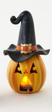 Lighted Jack-O-Lantern w/Witch Hat