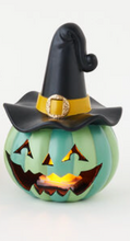 Lighted Jack-O-Lantern w/Witch Hat