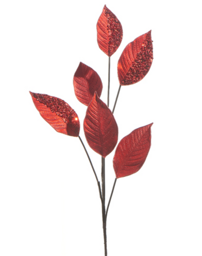 Red Beaded Leaf Spray