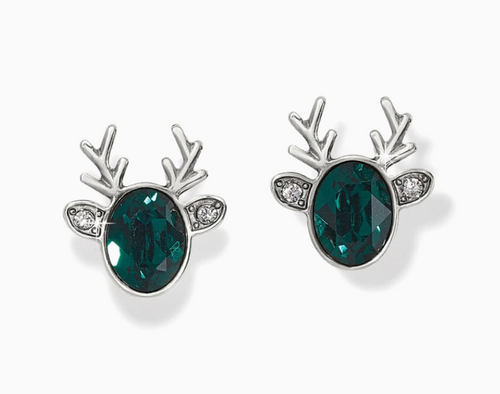 Reindeer Glitz Green Mini Post Earrings