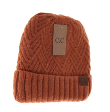 Fuzzy Lined Crisscross Knit C.C Beanie