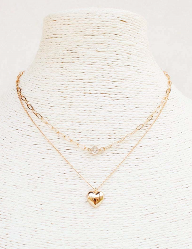 Gold Dainty Circle Layered Necklace