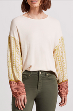 Drop Shoulder Top w/ Combo Print Sleeve