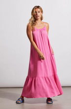 Cotton Gauze Maxi Dress w/ Frills and Pockets