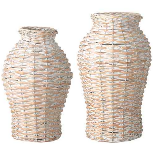 Whitewash Woven Vases