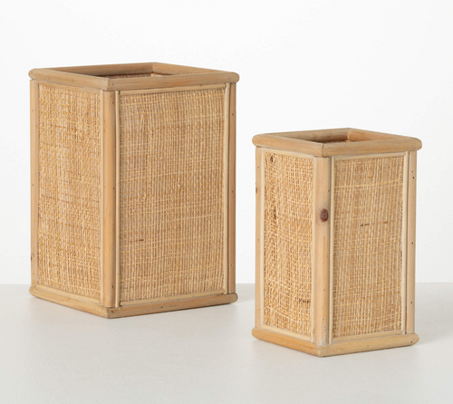 Wood & Seagrass Containers