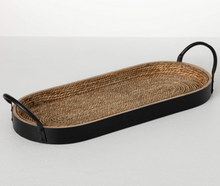 Oval Wood & Seagrass Tray