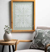 Green Embroidered Leaf Pillow