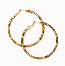 Large Hoop Gold Charm Earrings