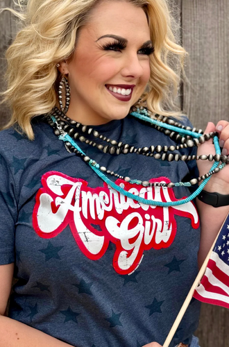 American Girl On Denim Star Graphic Tee