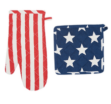 Stars & Stripes Pot Holder/Oven Mitt Set