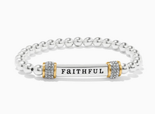 Meridian Faithful Two Tone Stretch Bracelet