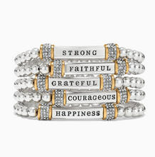 Meridian Faithful Two Tone Stretch Bracelet