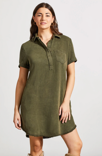 Pop-Over Shirt Dress w/ Pockets