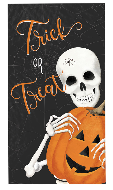 Trick or Treat Skeleton Dual Purpose Terry Towel
