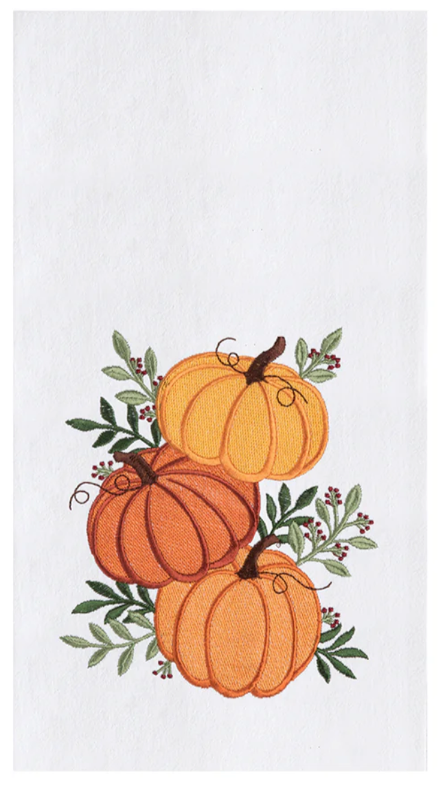 Stacked Pumpkin Trio Kitchen Towel