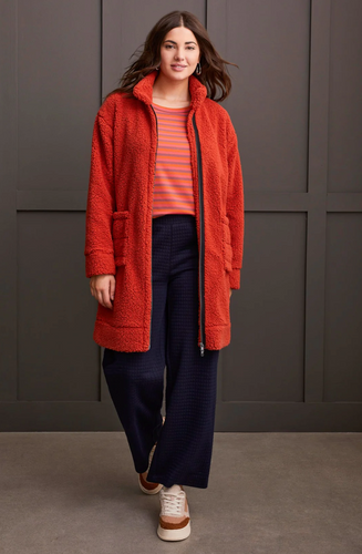 Lightweight Sherpa Coat w/ Mock Neck Collar