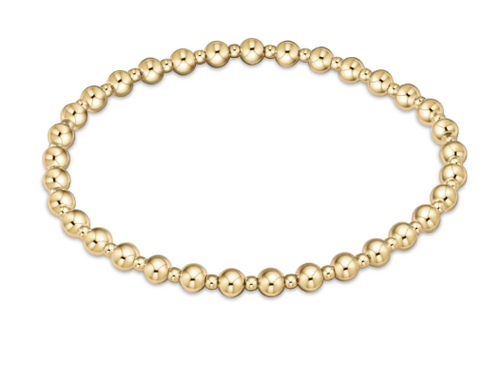 Classic Grateful Pattern 4mm Bead Bracelet - Gold