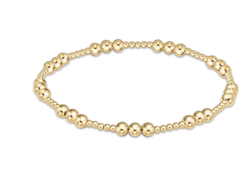 Classic Joy Pattern 4mm Bead Bracelet - Gold