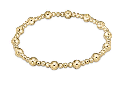 Classic Sincerity Pattern 5mm Bead Bracelet - Gold